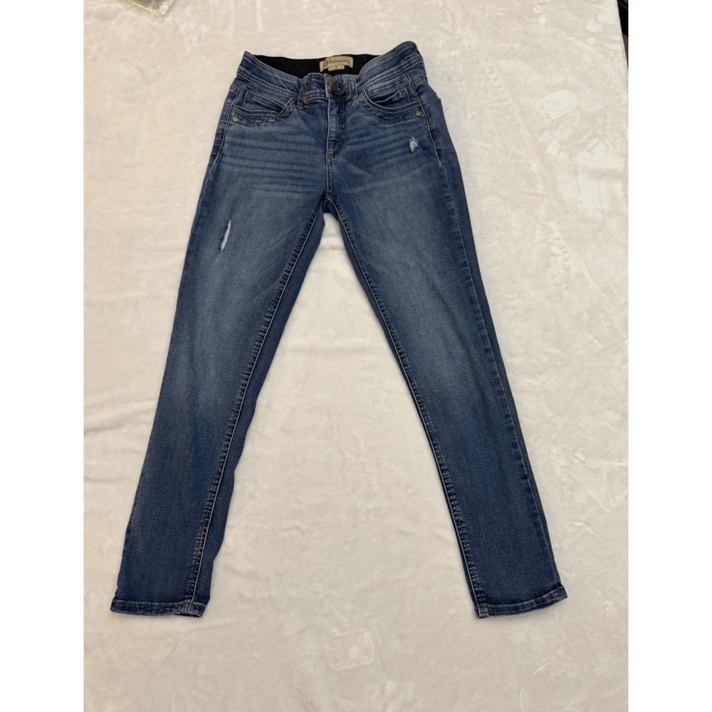 Democracy Womens Jeans Sz 2 Absolution Skinny Straight‎ Mid Rise Blue Denim